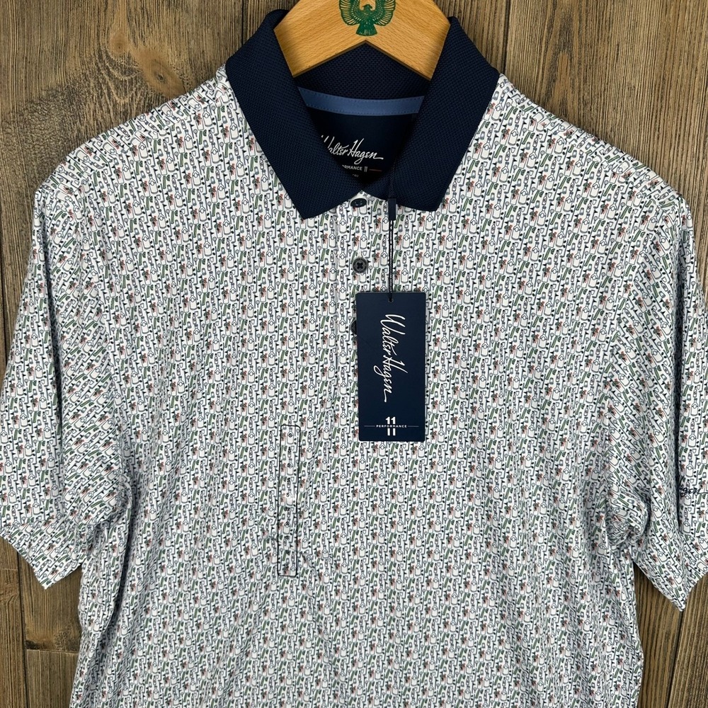 Walter Hagen P11 Print Polo Shirt Bloody Mary Cocktail NWT Mens Size Small - Picture 3 of 8